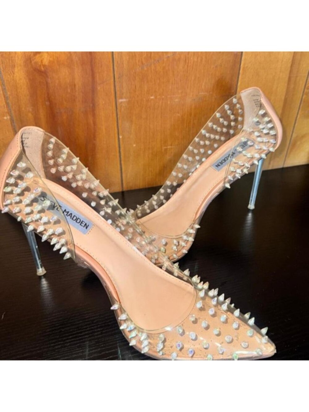 Steve Madden Vala S clear spike stiletto pumps